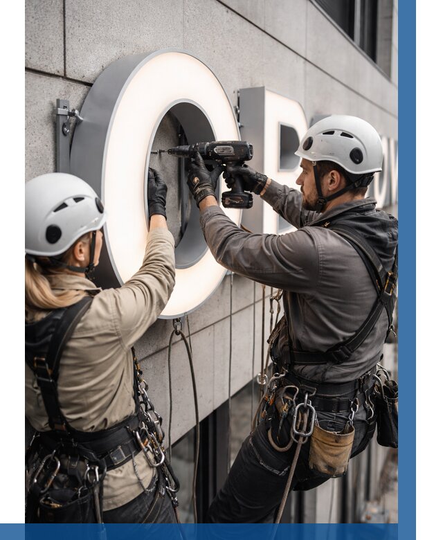 Монтаж световых букв в Рязани от 3080 р. под ключ ВЫСОТНИК-Рзн