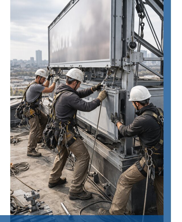 Монтаж крышной рекламной конструкции в Рязани от 61608 р.|ВЫСОТНИК-Рзн