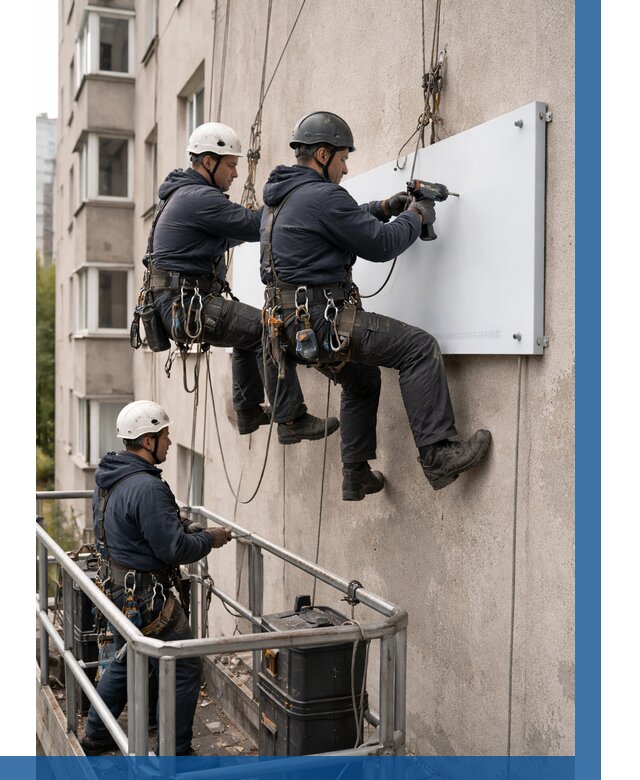 Монтаж табличек и указателей в Рязани от 3594 р. | ВЫСОТНИК-Рзн