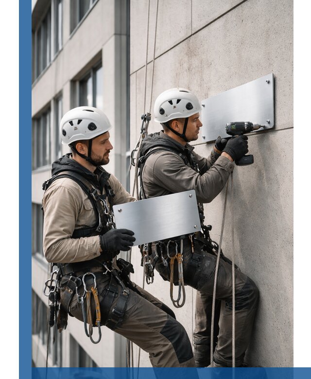 Монтаж табличек и указателей в Рязани для зданий и сооружений