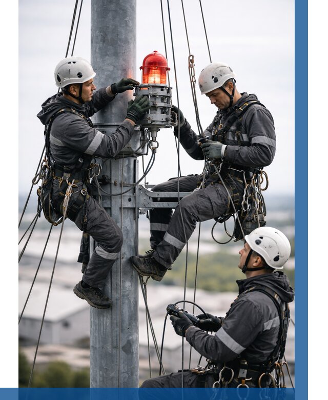 Монтаж заградительных огней в Рязани от 8728 р. | ВЫСОТНИК-Рзн