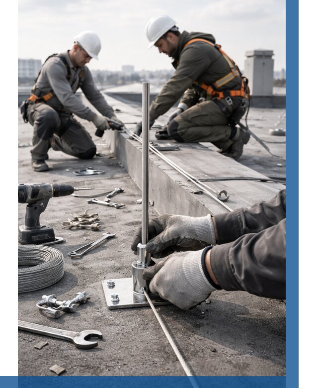 Монтаж молниезащиты на кровле в Рязани цена от 25670 р. | ВЫСОТНИК-Рзн