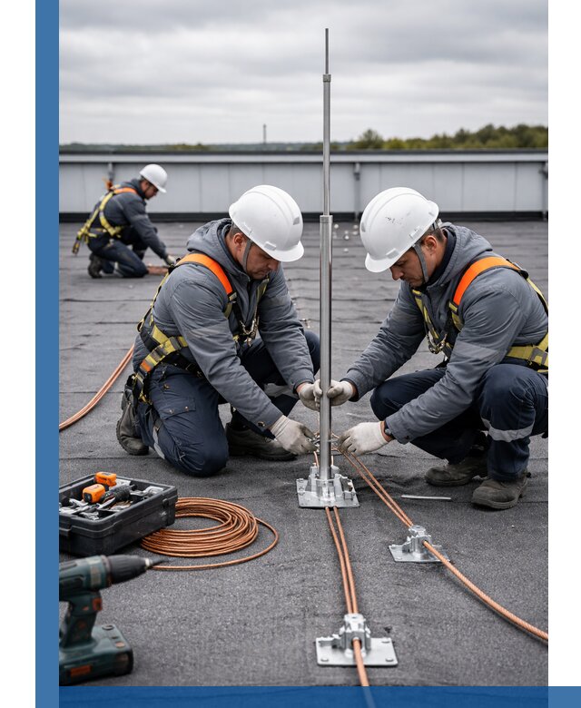 Монтаж молниезащиты на кровле в Рязани под ключ с гарантией