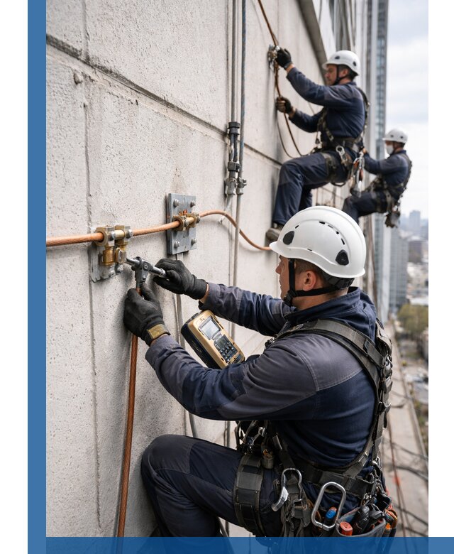 Монтаж системы заземления здания и молниезащиты в Рязани