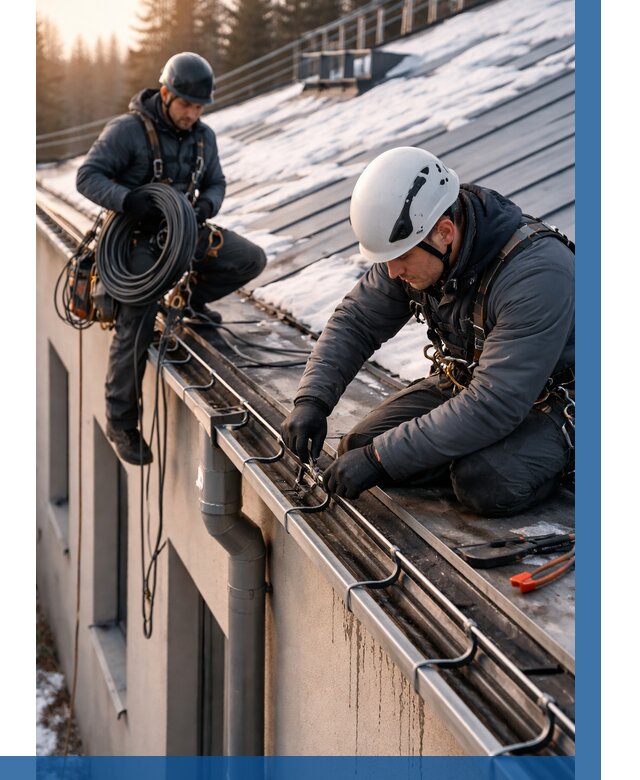 Монтаж греющего кабеля на кровле в Рязани от 462 р. | ВЫСОТНИК-Рзн