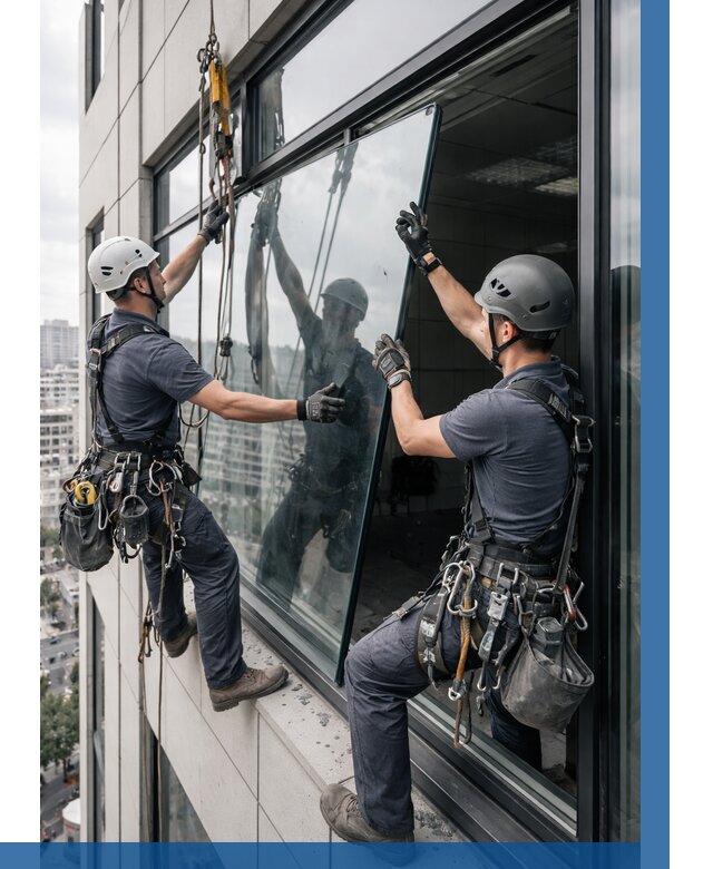 Замена стеклопакетов на высоте в Рязани от 5647 р. | ВЫСОТНИК-Рзн