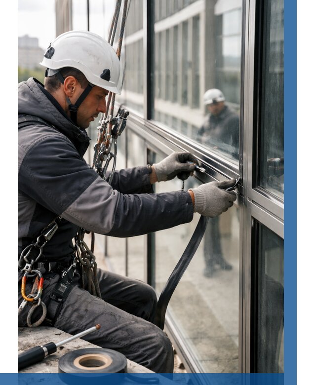 Ремонт витражных конструкций в Рязани от 3594 р. | ВЫСОТНИК-Рзн