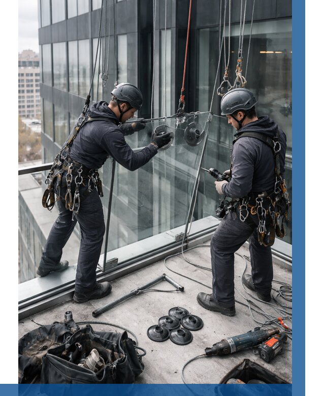 Монтаж стеклянных ограждений в Рязани от 2567 р. | ВЫСОТНИК-Рзн