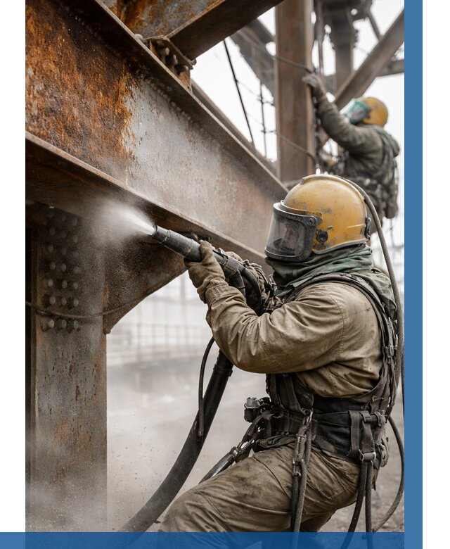 Пескоструйная очистка металлоконструкций в Рязани по 616 р. ВЫСОТНИК-Рзн