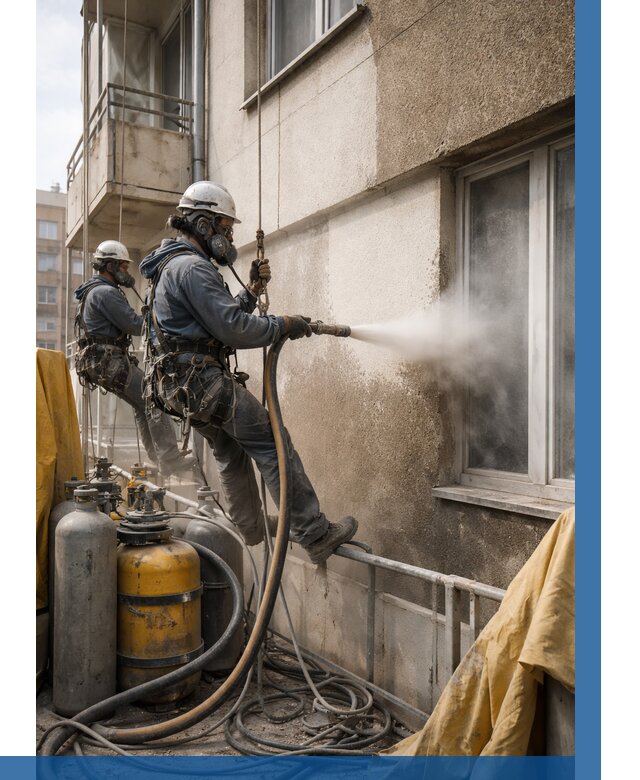 Пескоструйная очистка фасада в Рязани от 667 р. | ВЫСОТНИК-Рзн