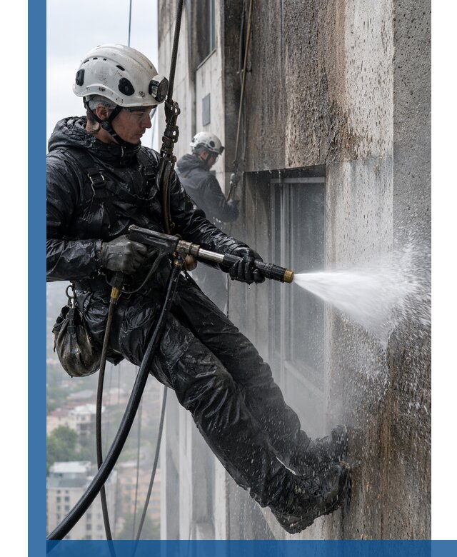 Гидроструйная очистка фасадов и конструкций в Рязани
