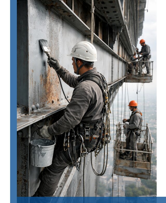 Покраска металлоконструкций на высоте в Рязани профессионально