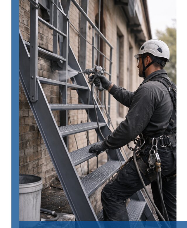 Покраска и антикоррозионная защита пожарных лестниц в Рязани