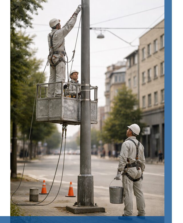 Покраска опор освещения в Рязани от 5134 р. | ВЫСОТНИК-Рзн