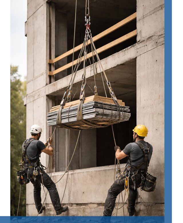 Подъем материала на этаж веревками в Рязани от 1540 р. | ВЫСОТНИК-Рзн