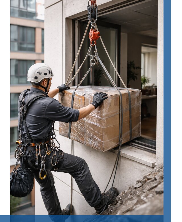 Подъем груза через окно в Рязани от 4621 р. | ВЫСОТНИК-Рзн