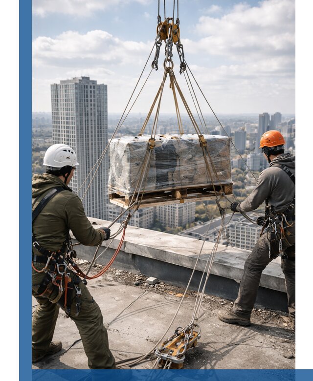 Подъем и монтаж крупногабаритных грузов на крышу в Рязани