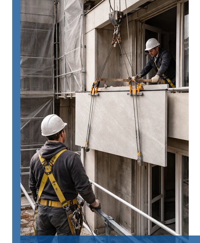 Подъем керамогранита на этаж в Рязани грузчиками и техникой