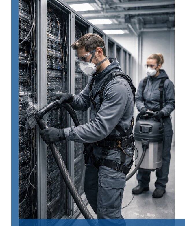 Обеспыливание серверной комнаты в Рязани, профессиональная очистка