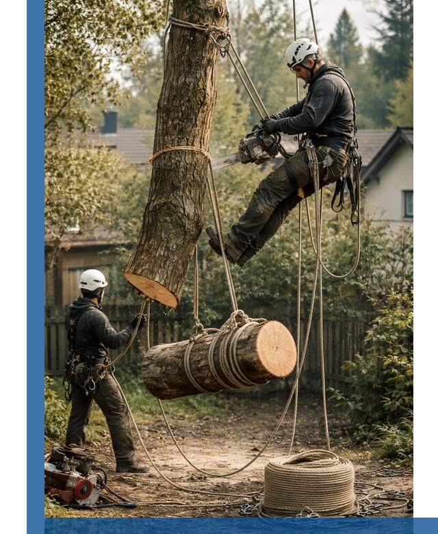 Валка деревьев частями в Рязани, безопасно и аккуратно