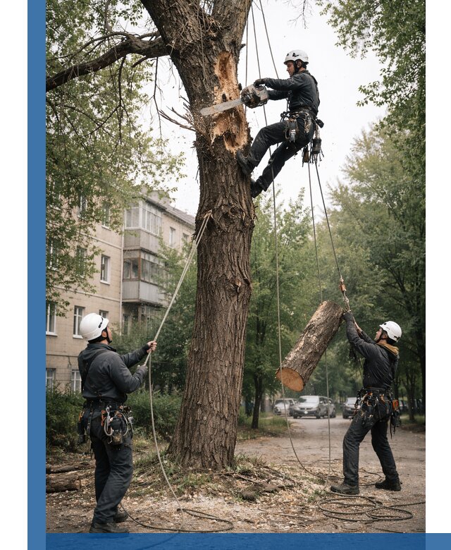 Срочное удаление аварийных деревьев в Рязани с гарантией безопасности