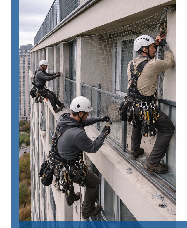 Профессиональный монтаж защитной сетки от птиц в Рязани